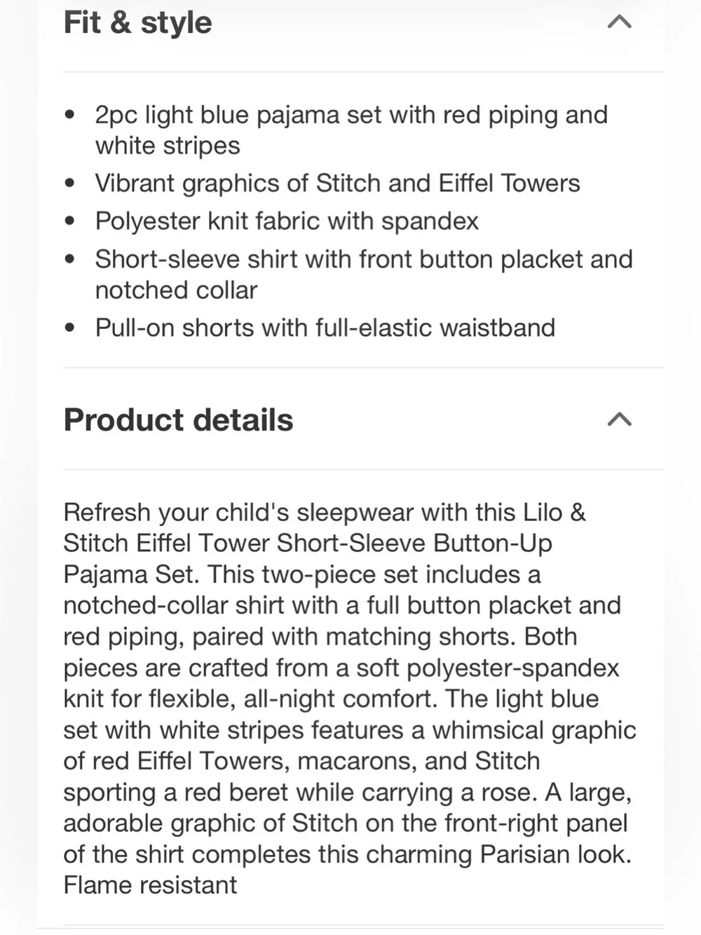 Disney Blue Stitch Short Pajama Set with Red Accents